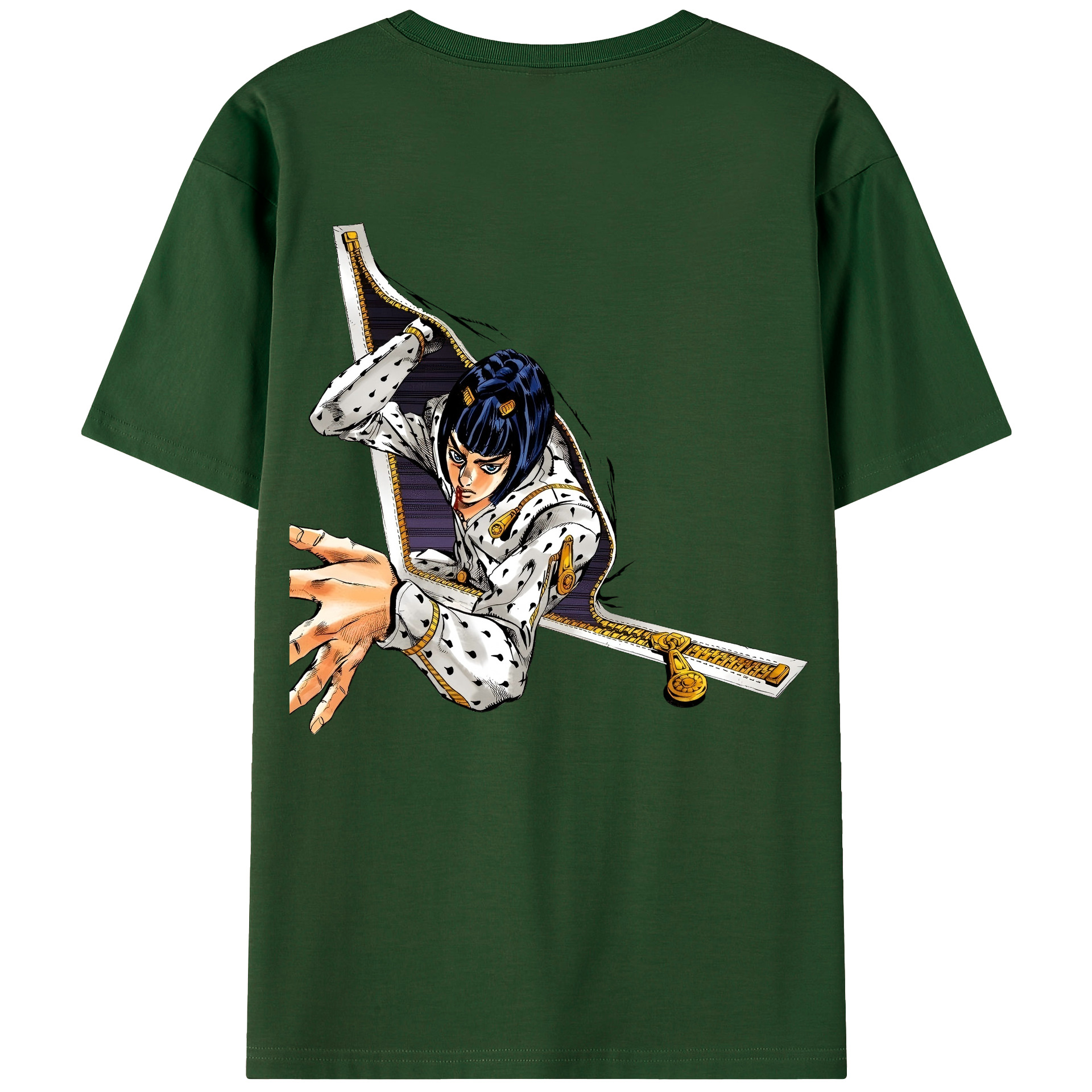 （画像用） ジョジョの奇妙な冒険 ブローノ?ブチャラティ JoJo's Bizarre Adventure Bruno Bucciarati 綿100％半袖Tシャツ（背面プリント）